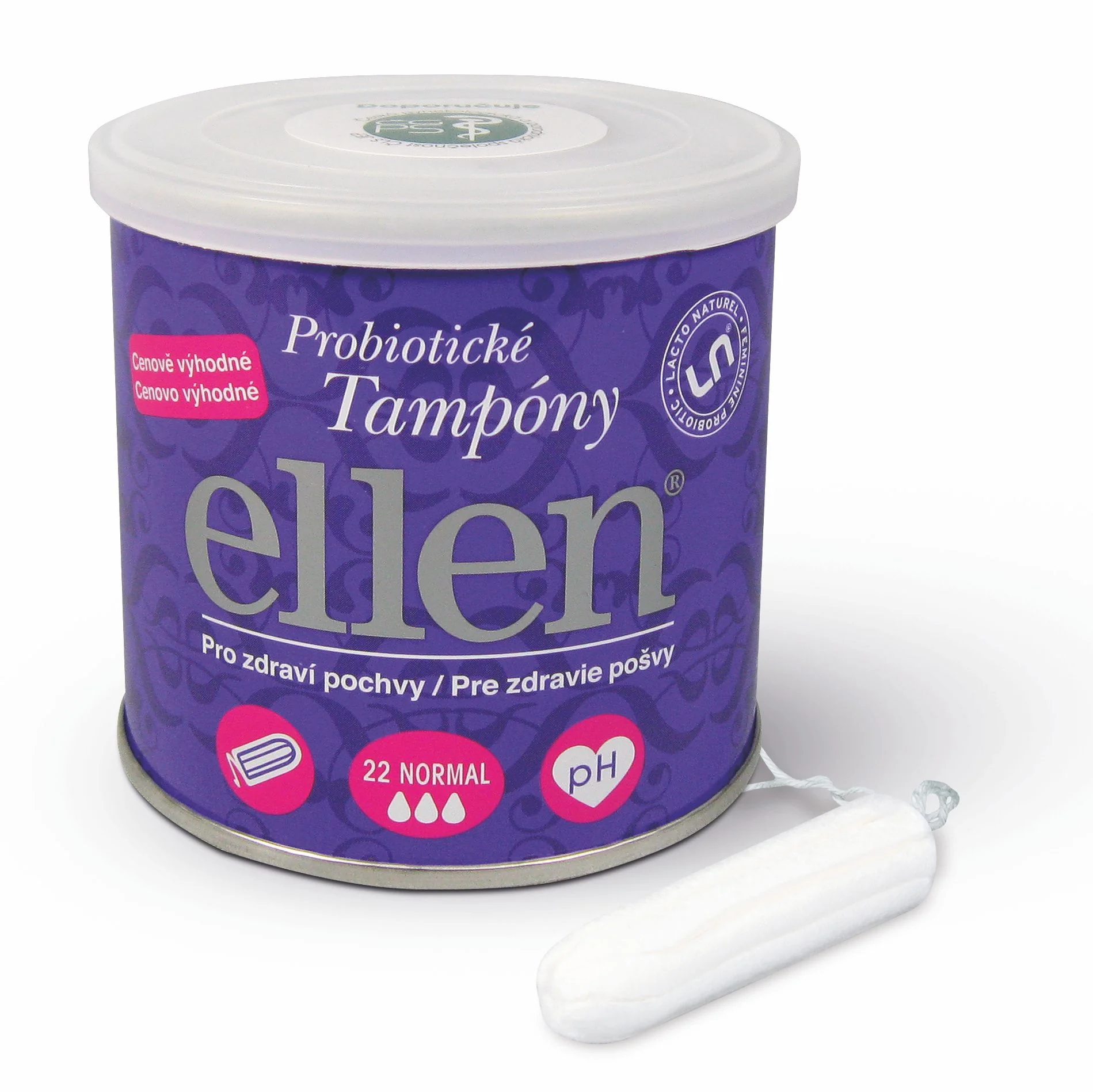 Probiotické tampóny ellen ECO normal 22ks + Probiotický intimní krém Ellen NAVÍC