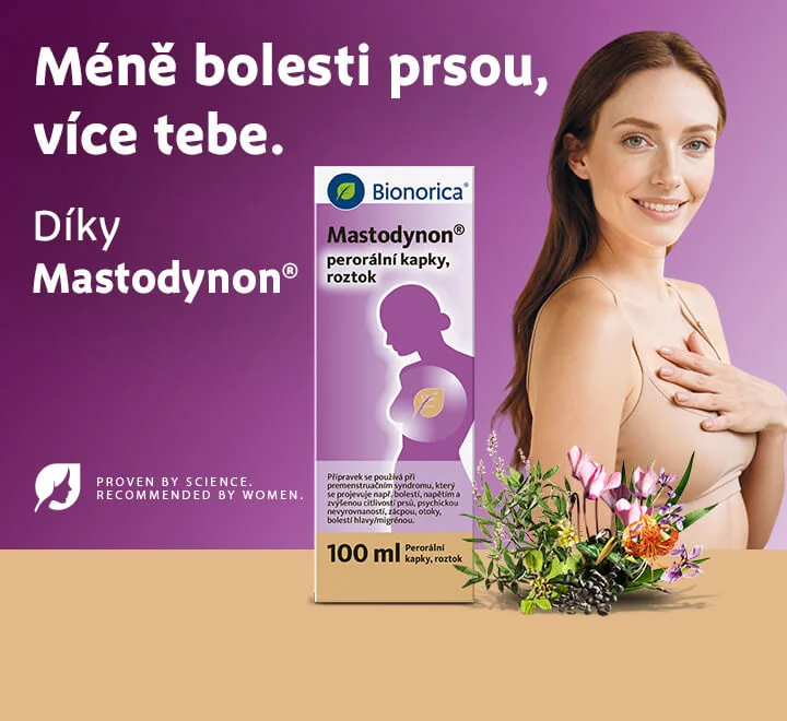 Méně boloesti prsou, více tebe. díky Bionorica Mastodynon kapky 50 ml.