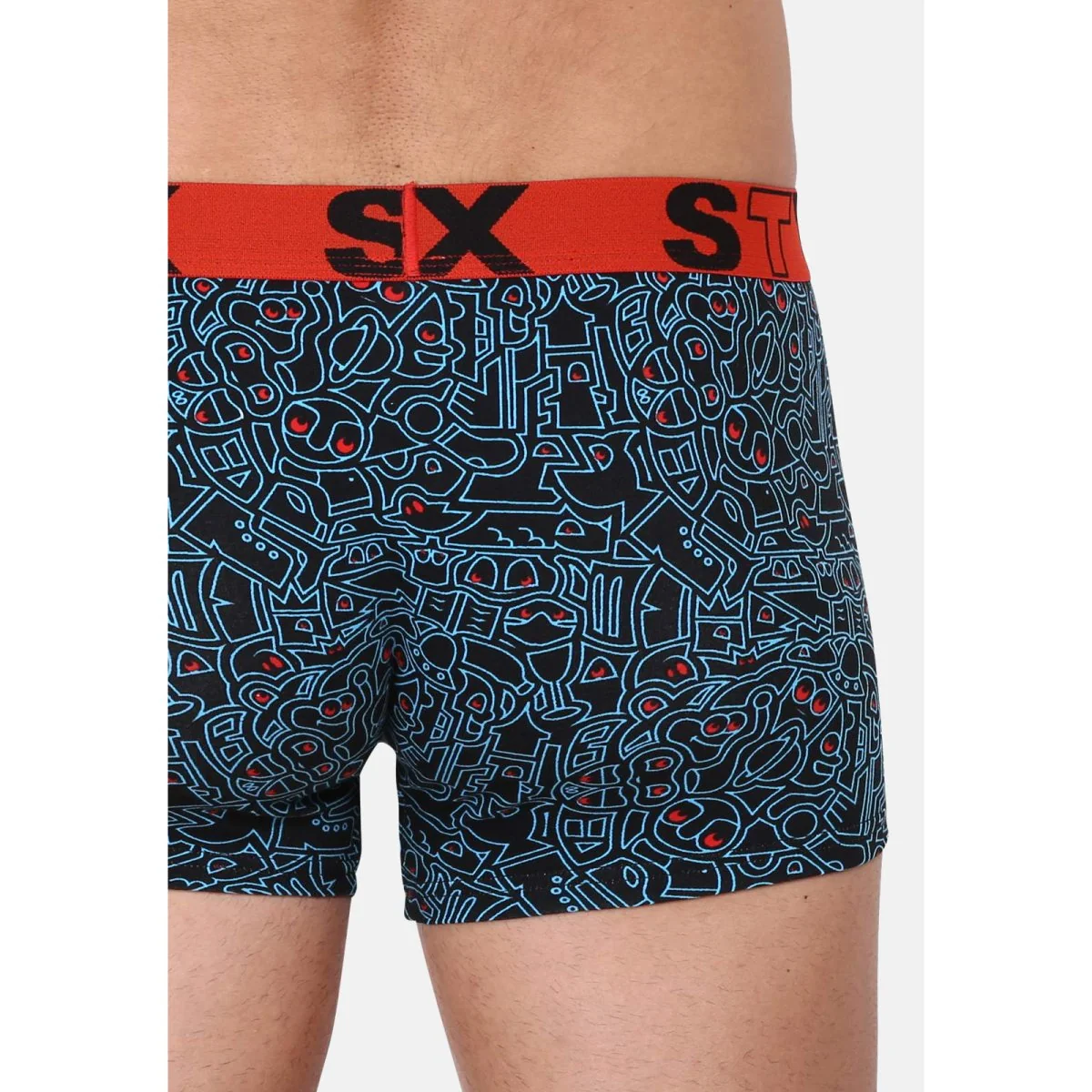 Styx Pánské boxerky art sportovní guma nadrozměr doodle (R1256) 5XL