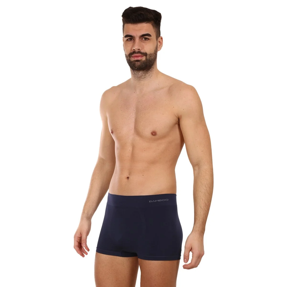 Gino Pánské boxerky bezešvé bambusové modré (53005) L