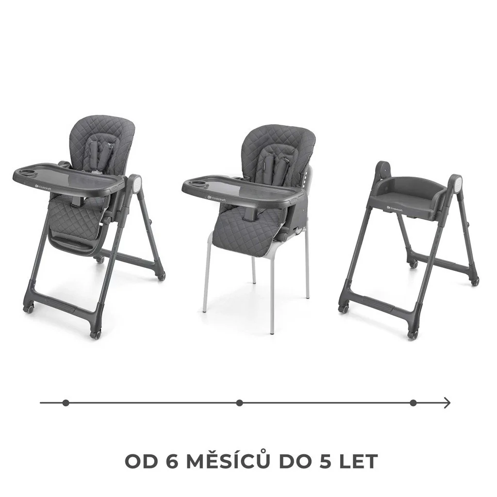 Kinderkraft Židlička jídelní 3v1 Tulo Grey