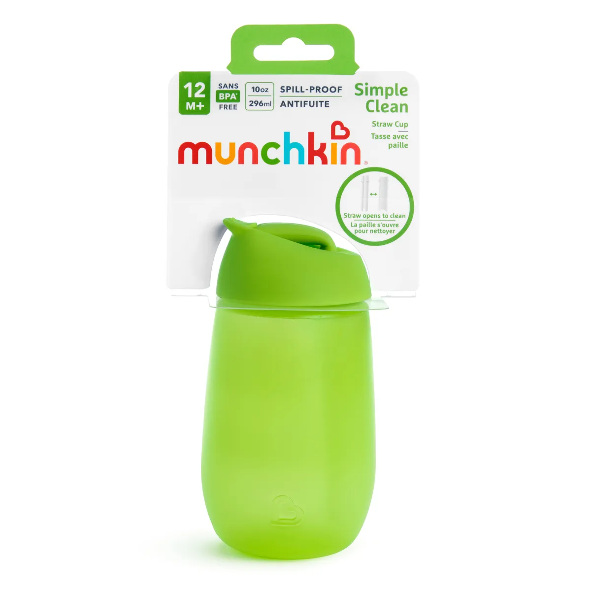 Munchkin Simple Clean Hrneček 12m+ 296 ml zelený