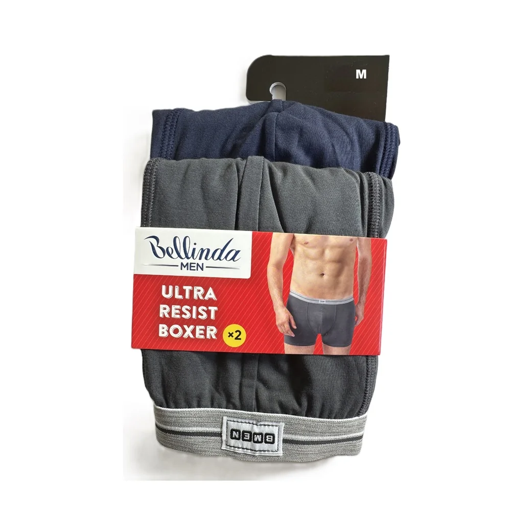 Bellinda Pánské strečové boxerky Ultra resist vel. M 2 ks modré+šedé