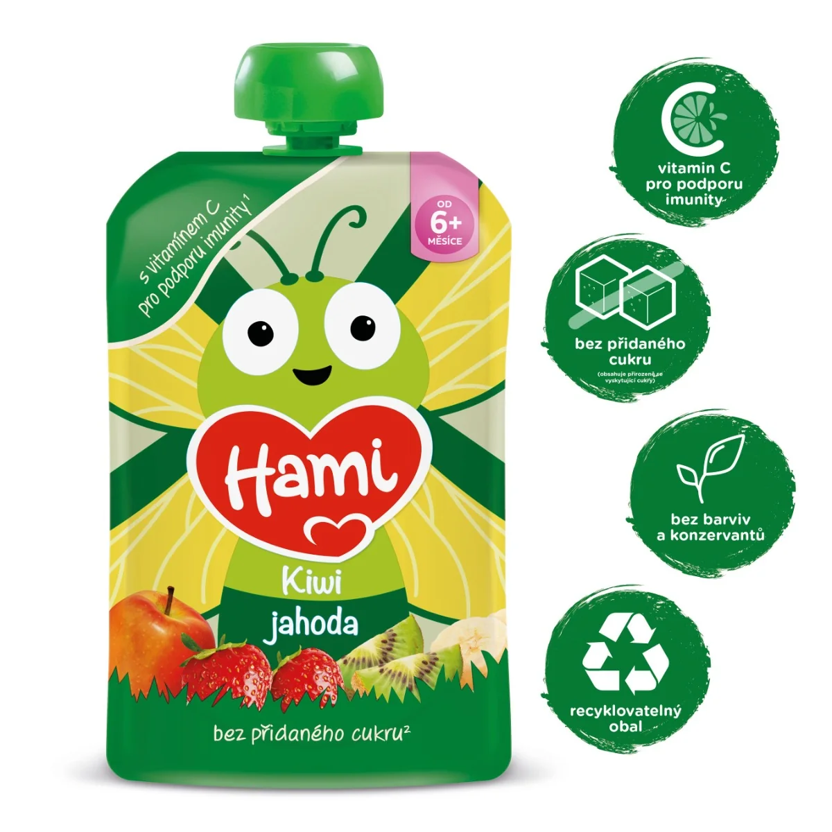 Hami Kiwi, jahoda 6m+ kapsička 100 g