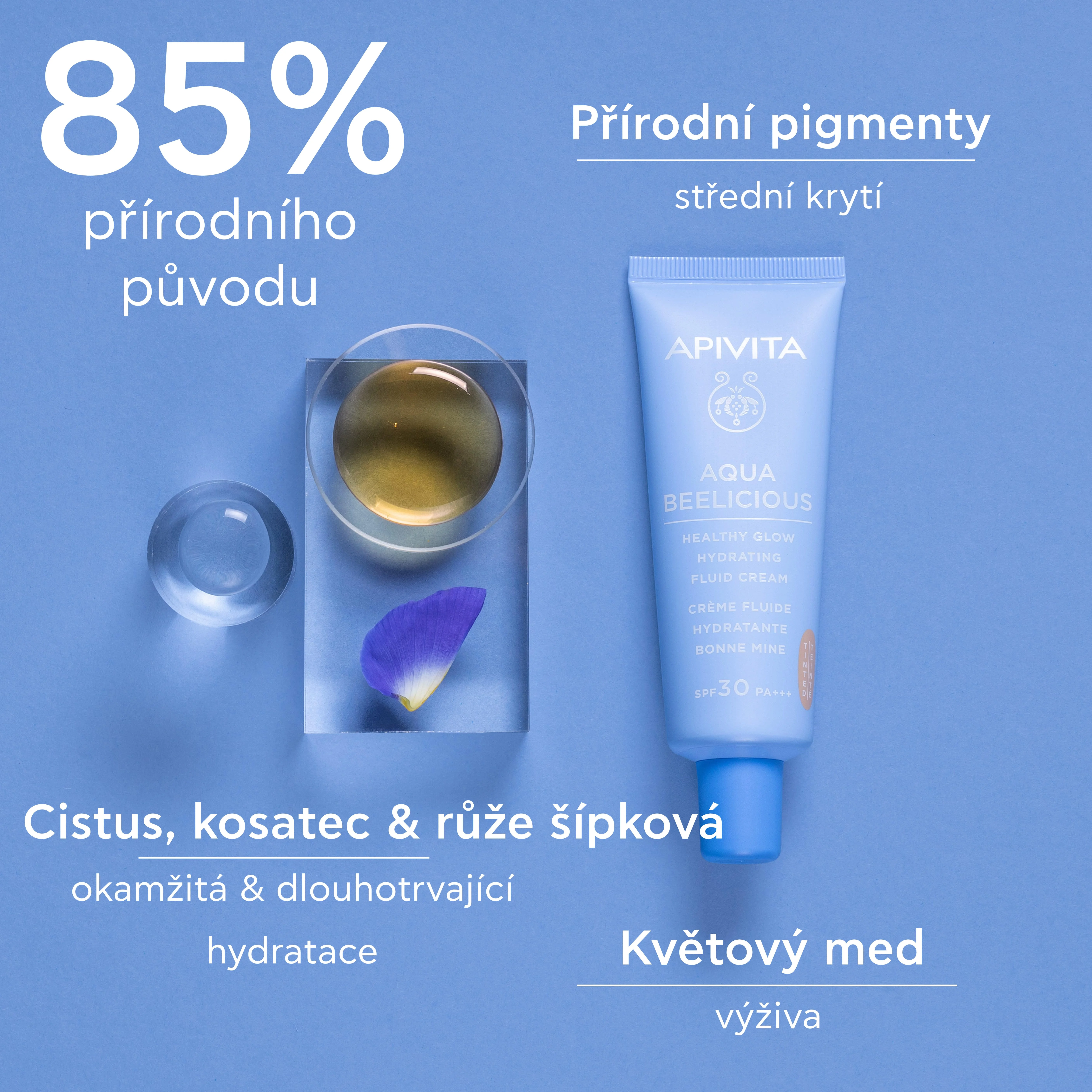 APIVITA Aqua Beelicious SPF30 tónovaný hydratační krém 40 ml