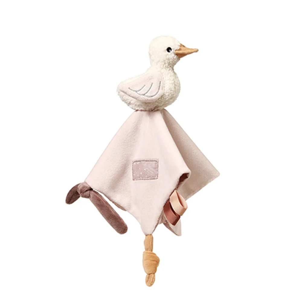 Babyono Plyšová hračka/přítulníček GOOSE ZOE držákem na dudlík, krémový