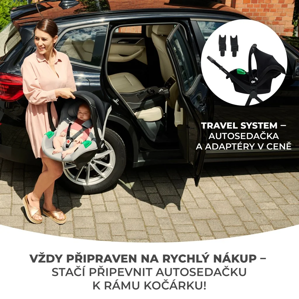 Kinderkraft Kočárek kombinovaný 4v1 Newly Classic Black + Mink PRO