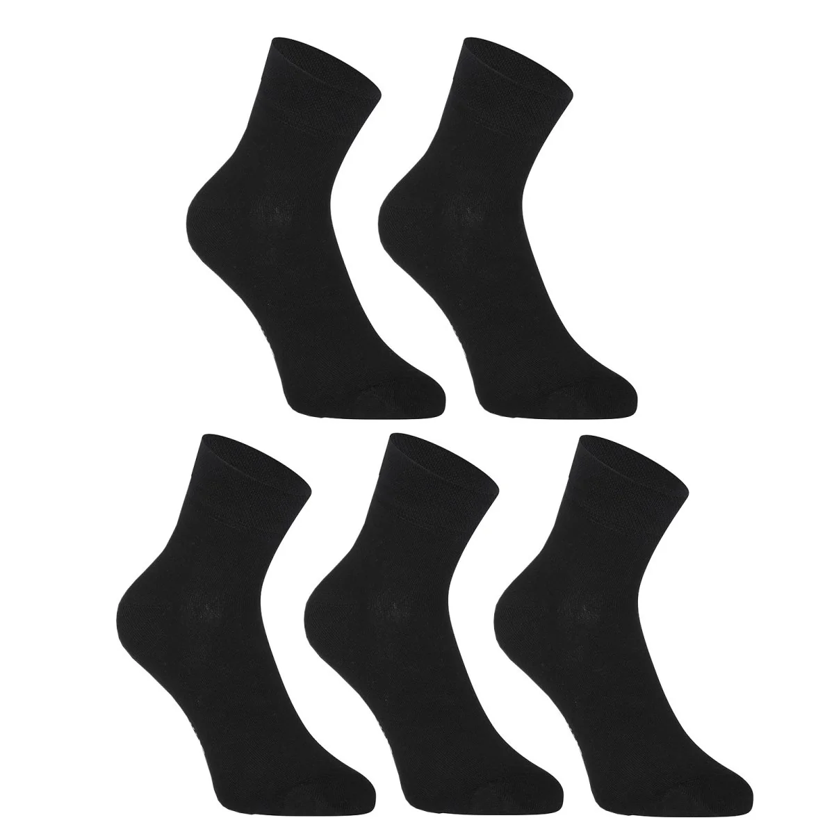 Styx 5PACK ponožky kotníkové bambusové černé (5HBK960)  L
