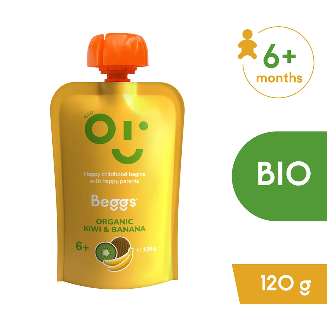 Beggs BIO Kapsička kiwi a banán 6m+ 120 g