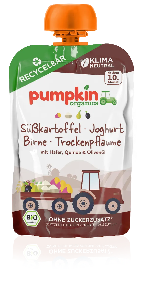 Pumpkin Organics BIO Zeleninové pyré batáty, jogurt, sušené švestky, oves 100 g