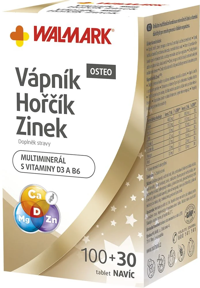 Walmark Vápník Hořčík Zinek OSTEO 100+30 tablet Vánoce 2018