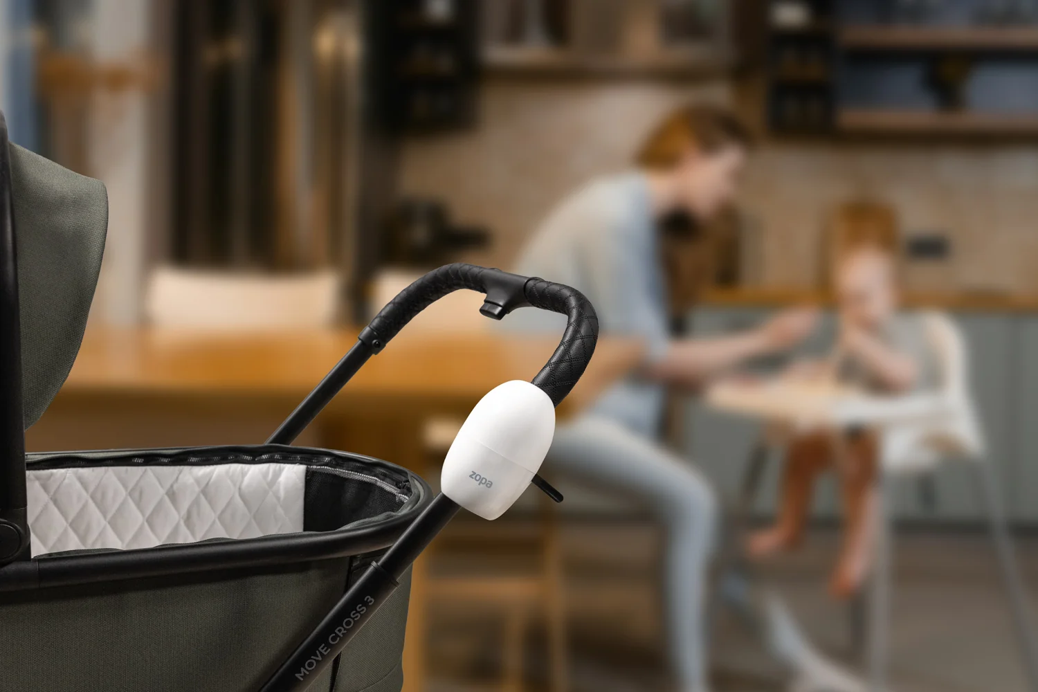 Zopa Houpadlo kočárku Eggy nabíjecí, White