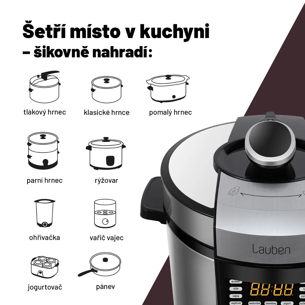 Lauben Multi Cooker 18SB Czech Edition multifunkční tlakový hrnec