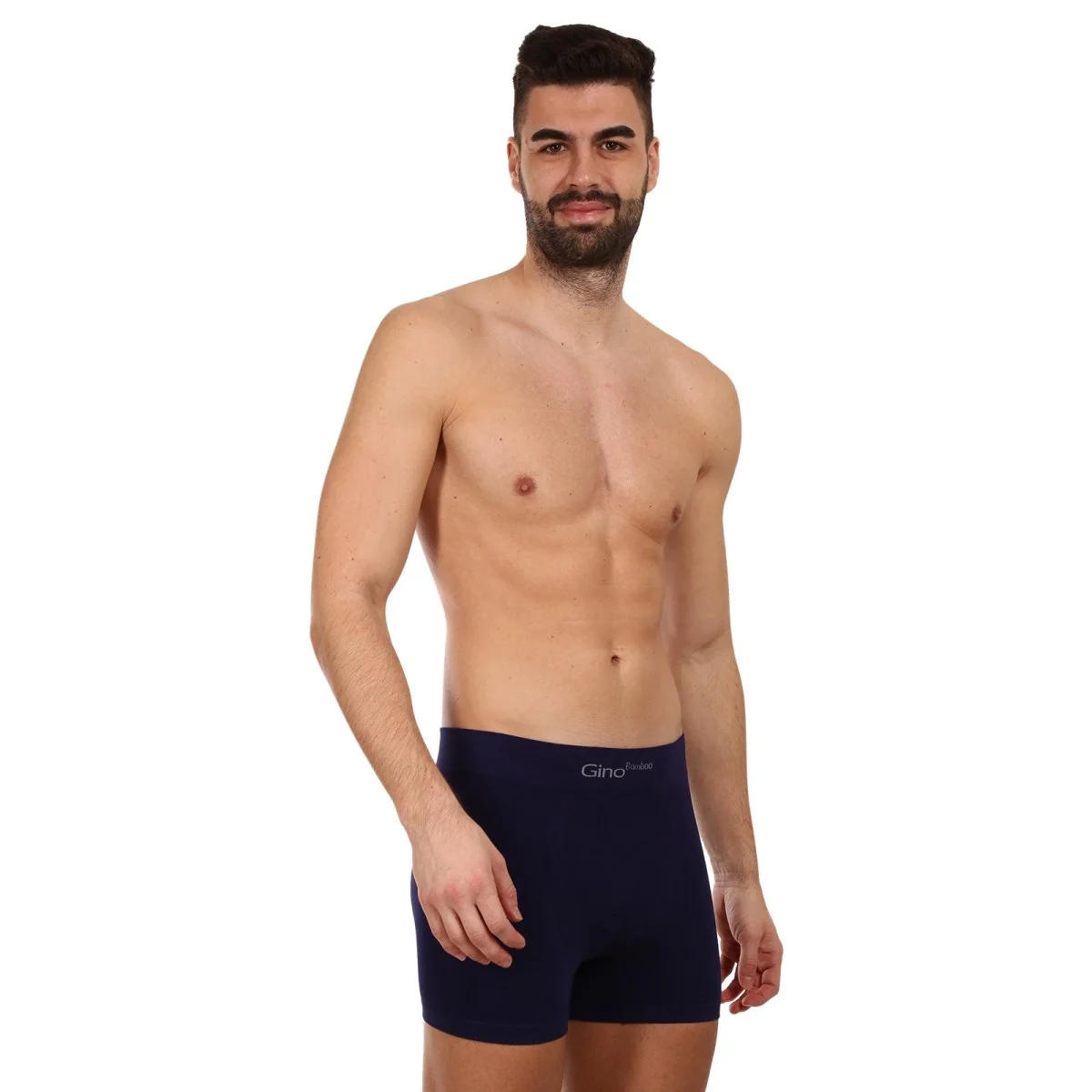 Gino Pánské boxerky bezešvé bambusové modré (54004) S