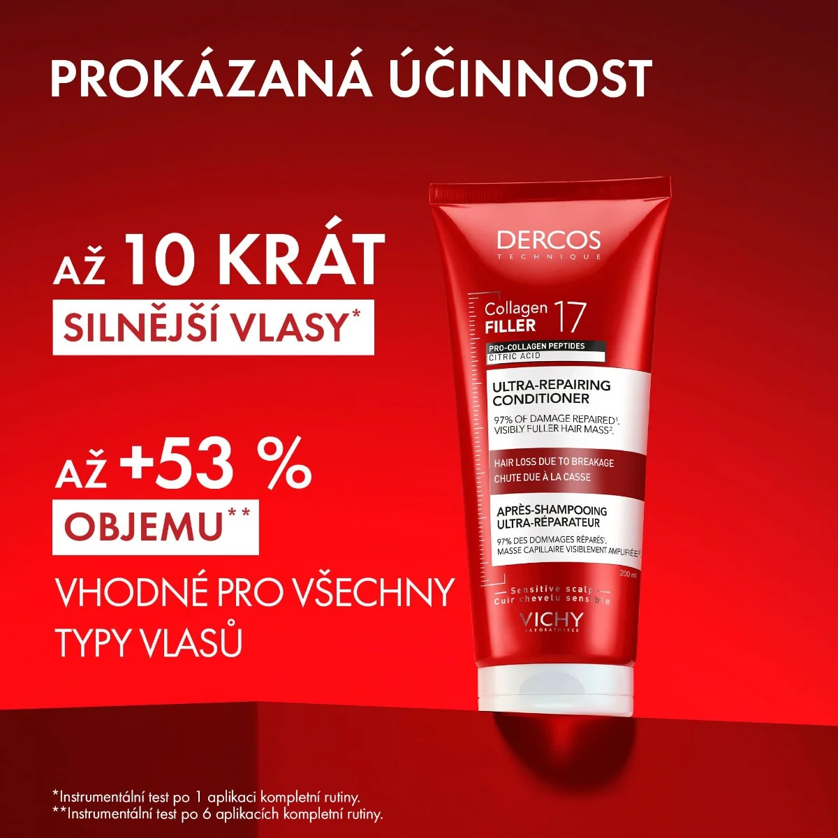 Vichy Dercos Collagen 17 Filler ultra-regenerační kondicionér 200 ml