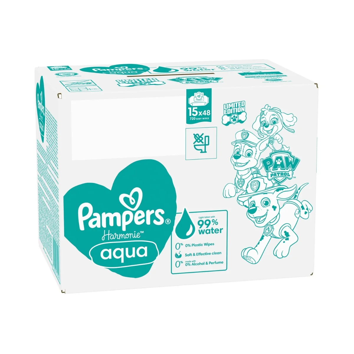 Pampers Harmonie Aqua vlhčené ubrousky 15x48 ks