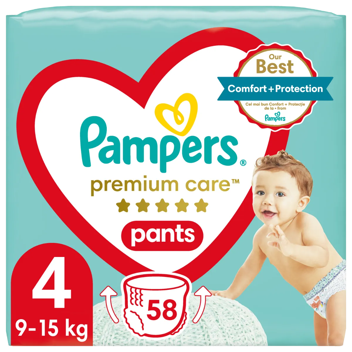 Pampers Premium Care Pants vel. 4 dětské plenkové kalhotky 58 ks