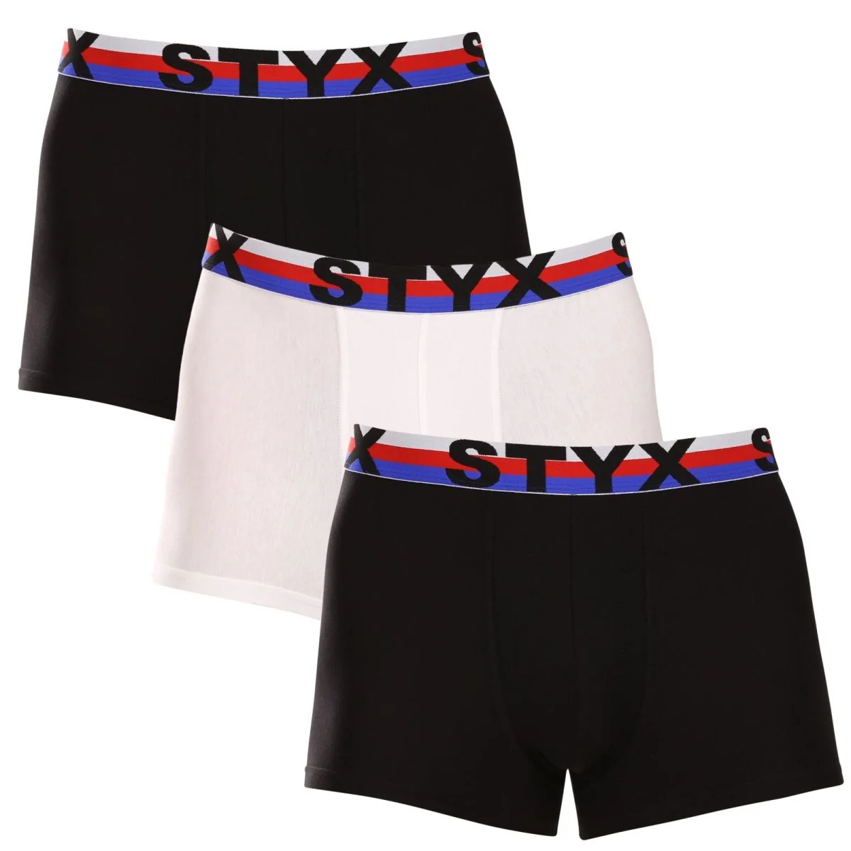 Styx 3PACK pánské boxerky sportovní guma vícebarevné trikolóra (3G19001) XL