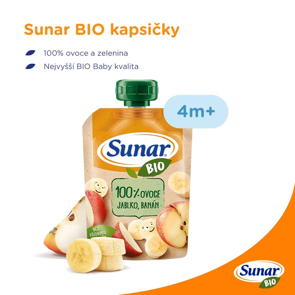 Sunar BIO Jablko, banán kapsička 100 g