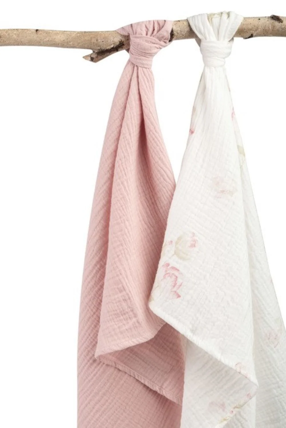 SENSILLO Mušelínové pleny krešované 60×75 cm Flowers pink – sada 2 ks