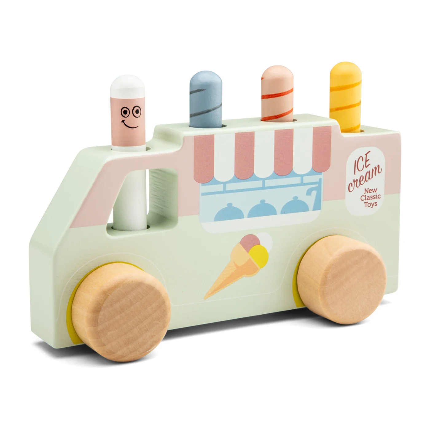 New Classic Toys Pop-up - vyskakovací kolíčky - zmrzlinářský vůz