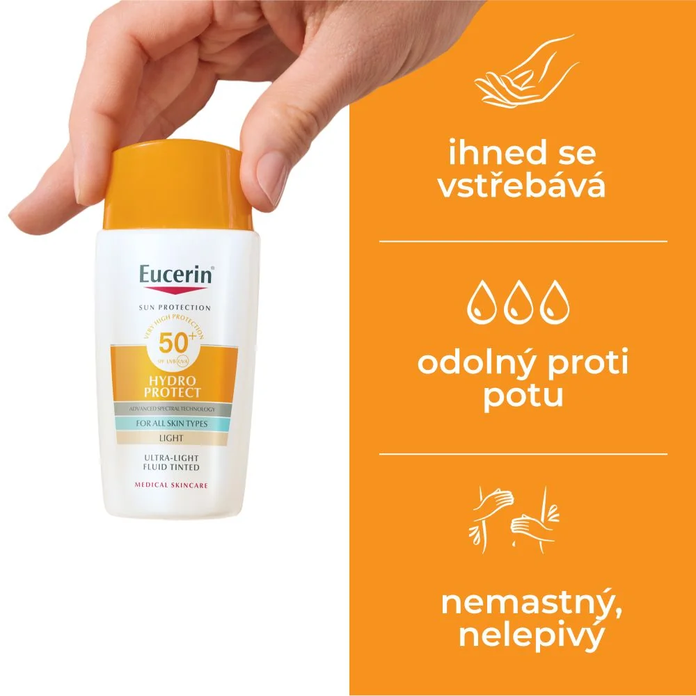 Eucerin SUN Hydro Protect Ultra lehký fluid na obličej světlý SPF50+ 50 ml