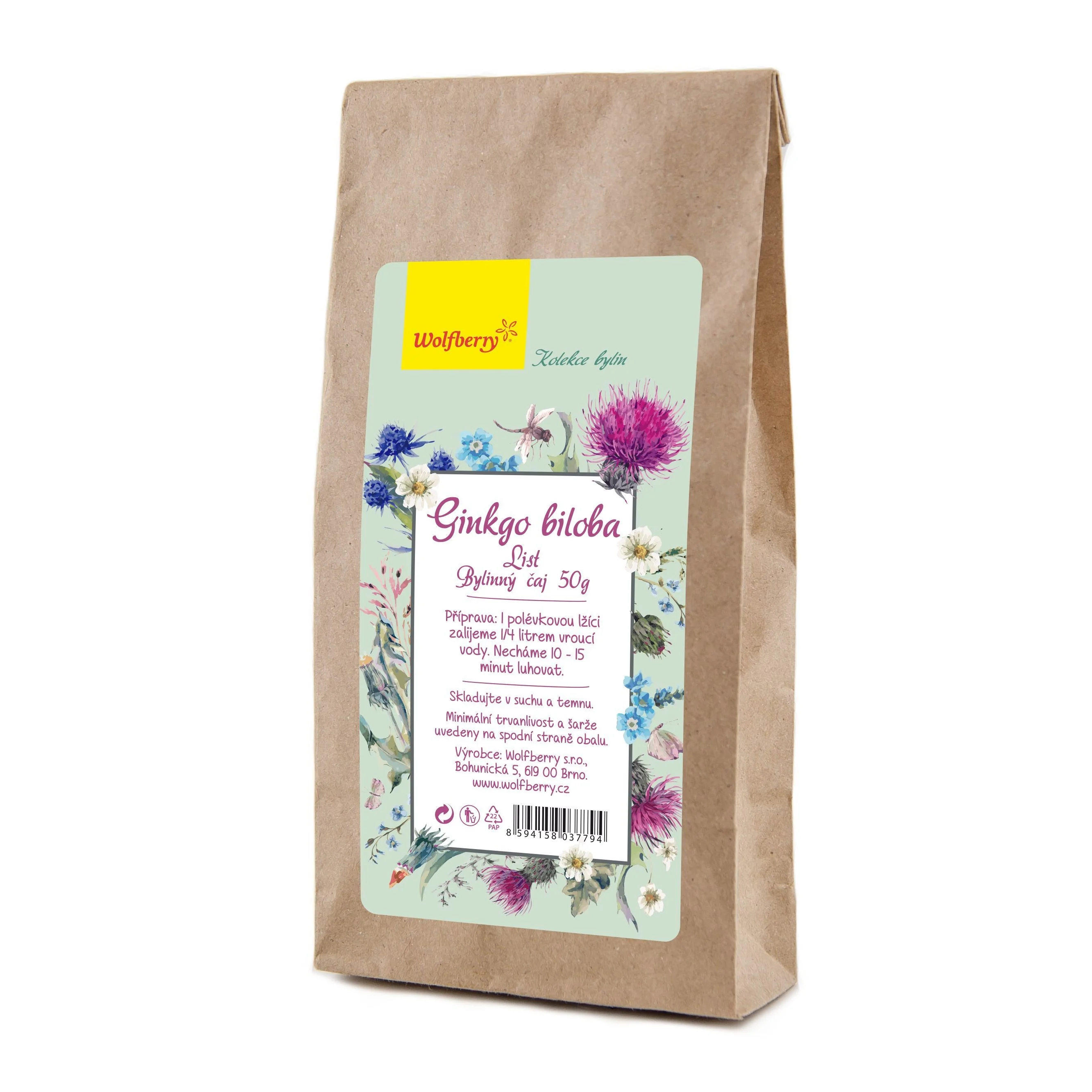 Wolfberry Ginkgo biloba bylinný čaj sypaný 50 g