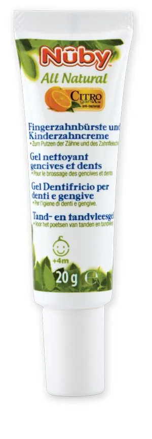 NUBY Zubní gel s citroganixem 20 g + kartáček na prst 4m+