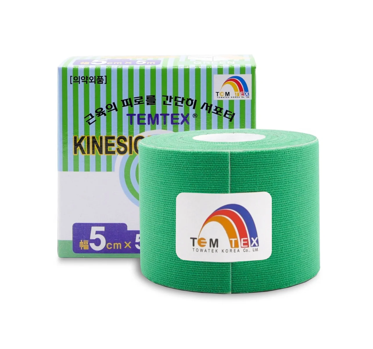 TEMTEX Kinesio tape 5 cm x 5 m tejpovací páska zelená