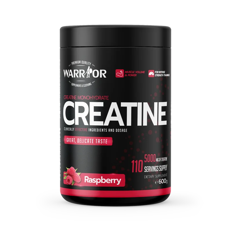 Warrior Kreatin monohydrát v práškové formě 600g Raspberry