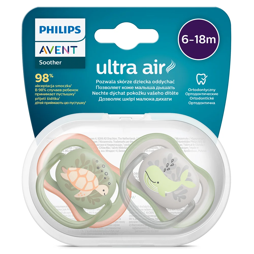 Philips Avent Šidítko Ultra air Obrázek 6–18m chlapec 2 ks moře