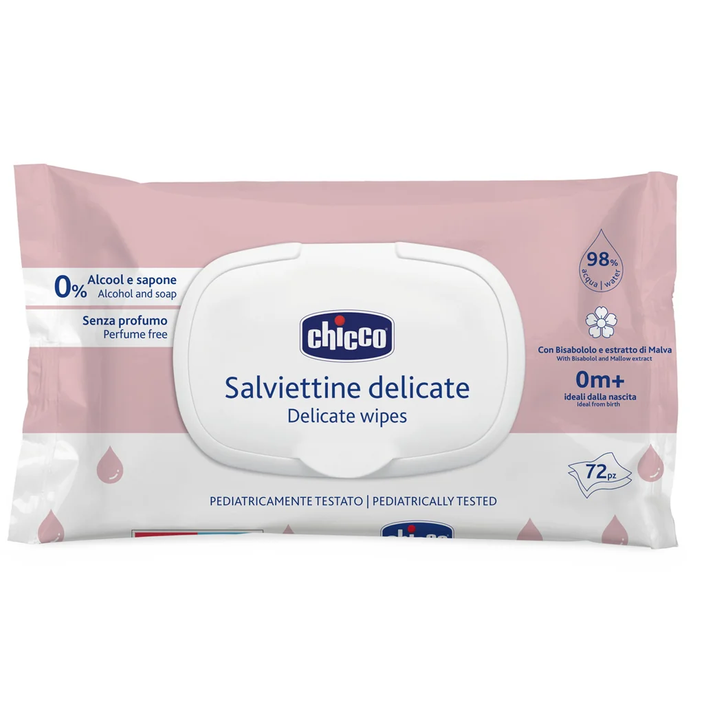 Chicco Dětské vlhčené ubrousky Delicate s heřmánkem 72 ks