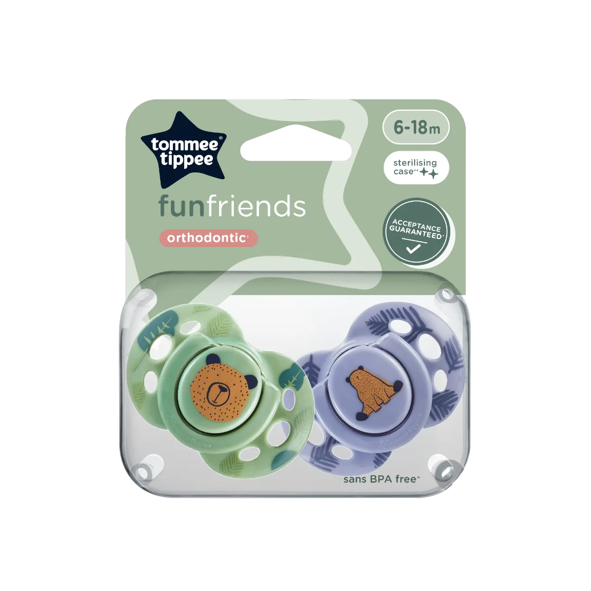 Tommee Tippee Dudlík silikonový Fun 6-18m 2 ks