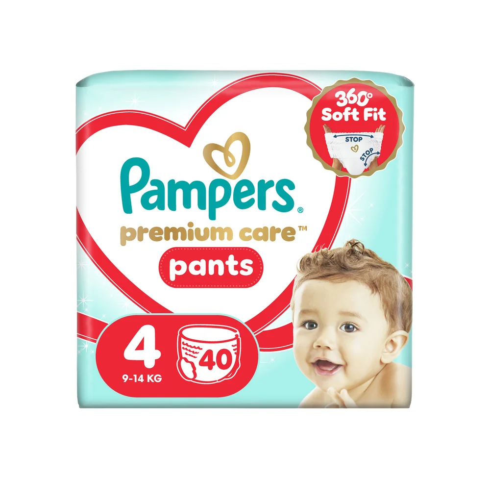Pampers Premium Care Pants vel. 4 9–15 kg plenkové kalhotky 40 ks