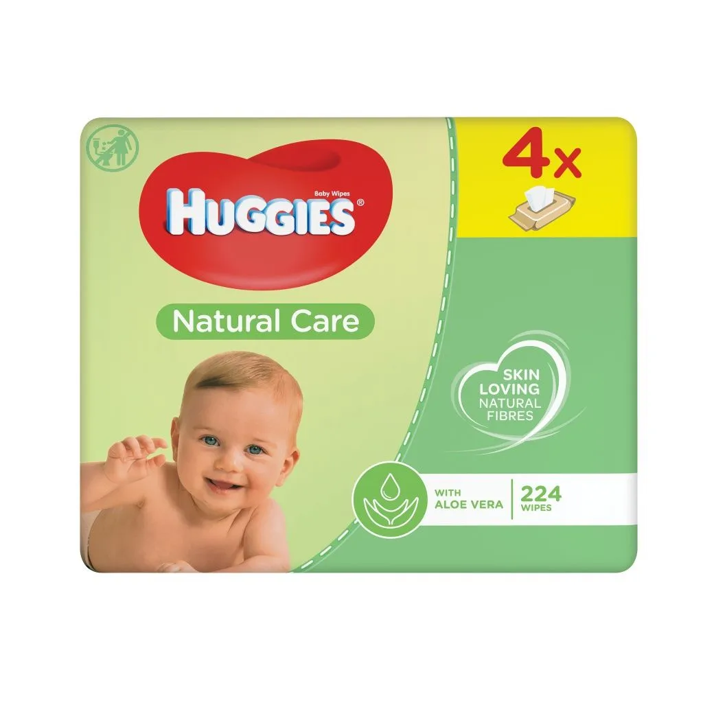 Huggies Natural Care vlhčené ubrousky 4x56 ks