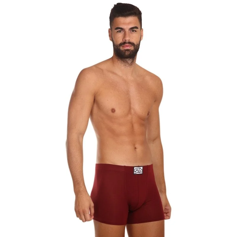 Styx Pánské boxerky long klasická guma vínové (F1060) M