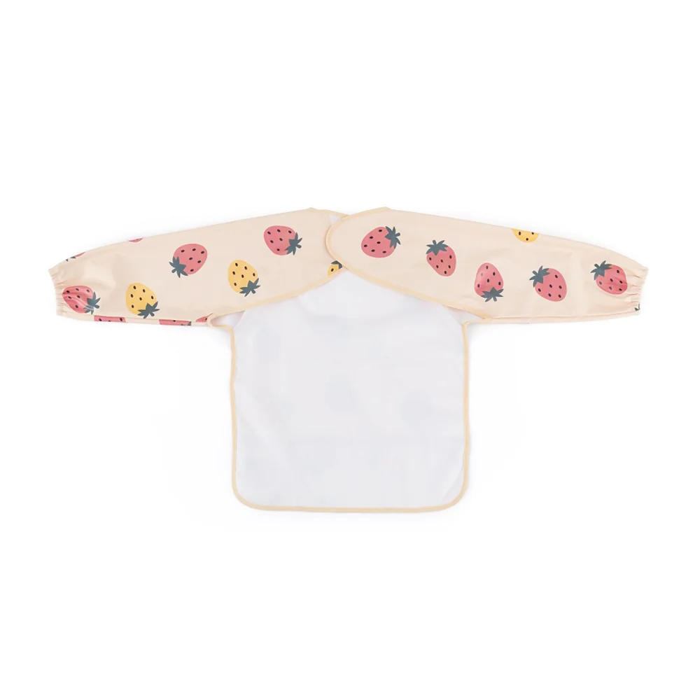 Petite&Mars Bryndák s dlouhým rukávem Ben Beige Strawberies 1 ks