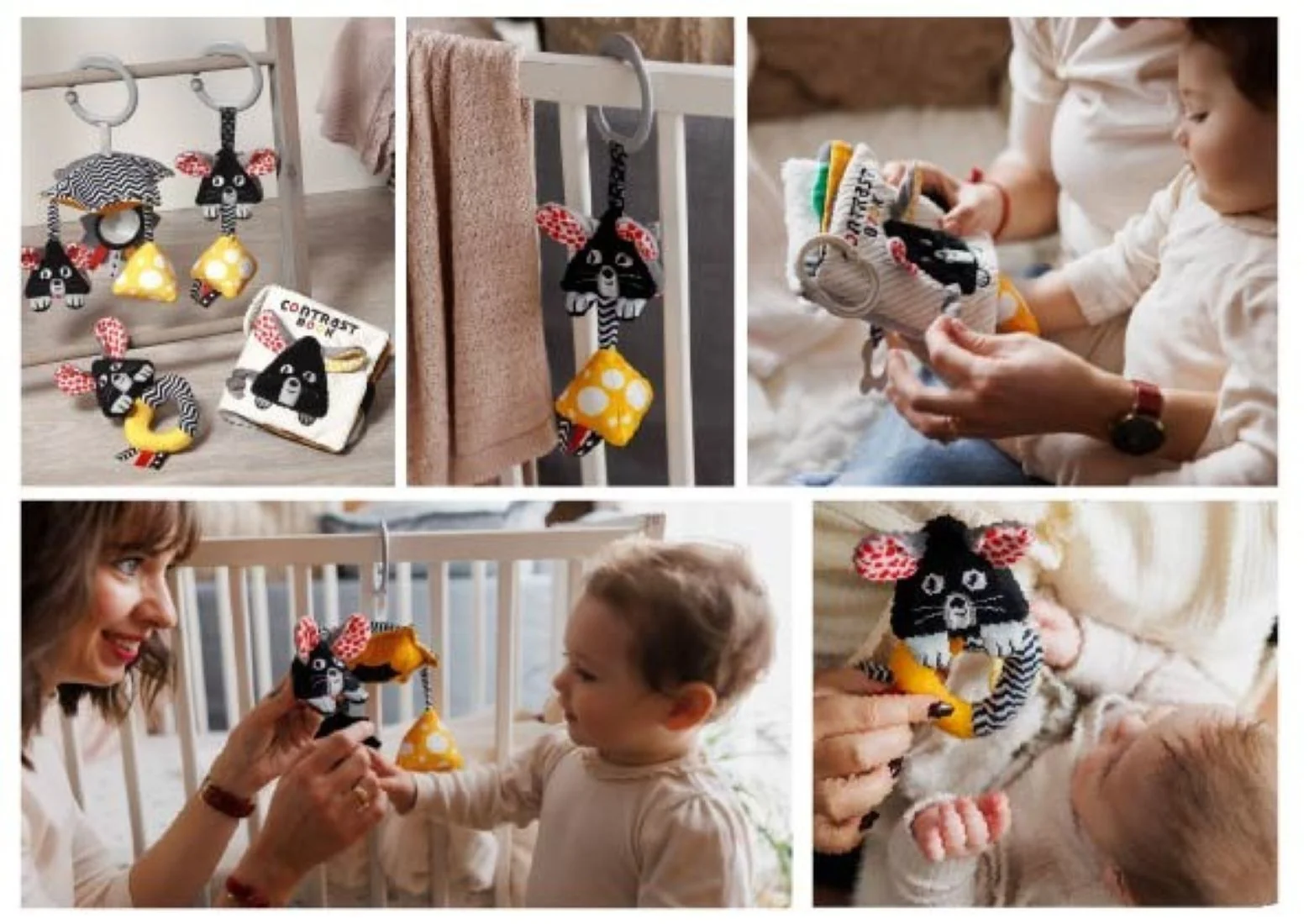 Babyono Závěsná kontrastní hračka Mouse