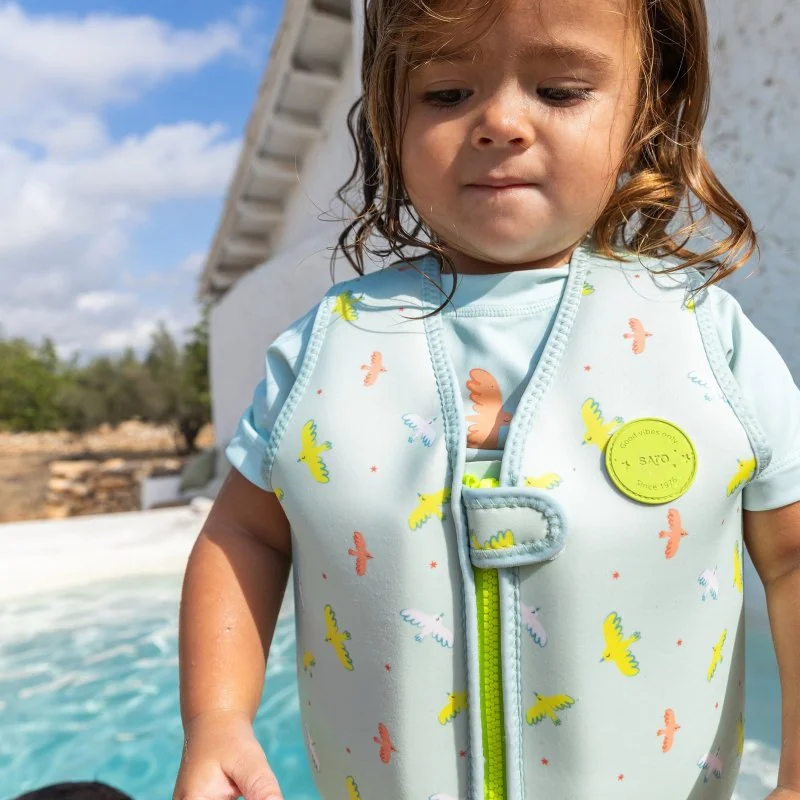 Saro Baby plavecká neoprenová vesta s UV ochranou (1-3r) Tropicool Green