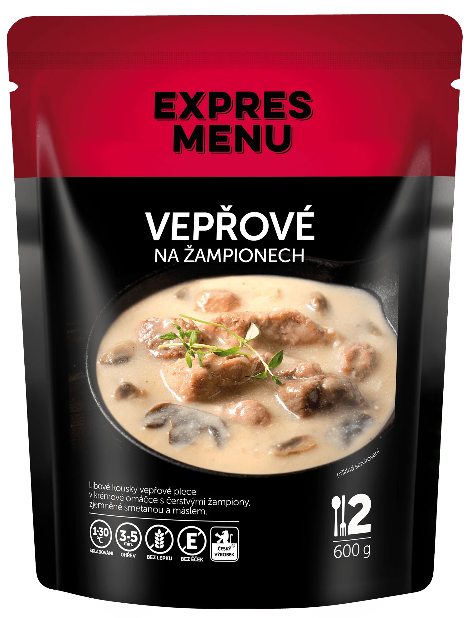 EXPRES MENU Vepřové na žampionech 600 g (1 porce)