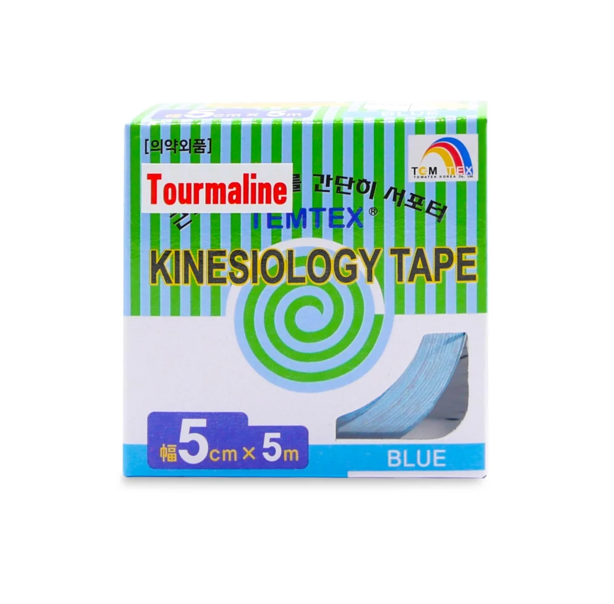 TEMTEX Kinesio tape Tourmaline 5 cm x 5 m tejpovací páska modrá