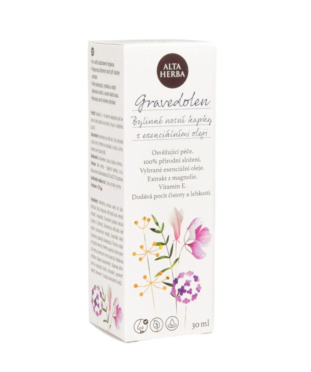 AltaHerba Gravedolen bylinné nosní kapky s esenciálními oleji 30 ml