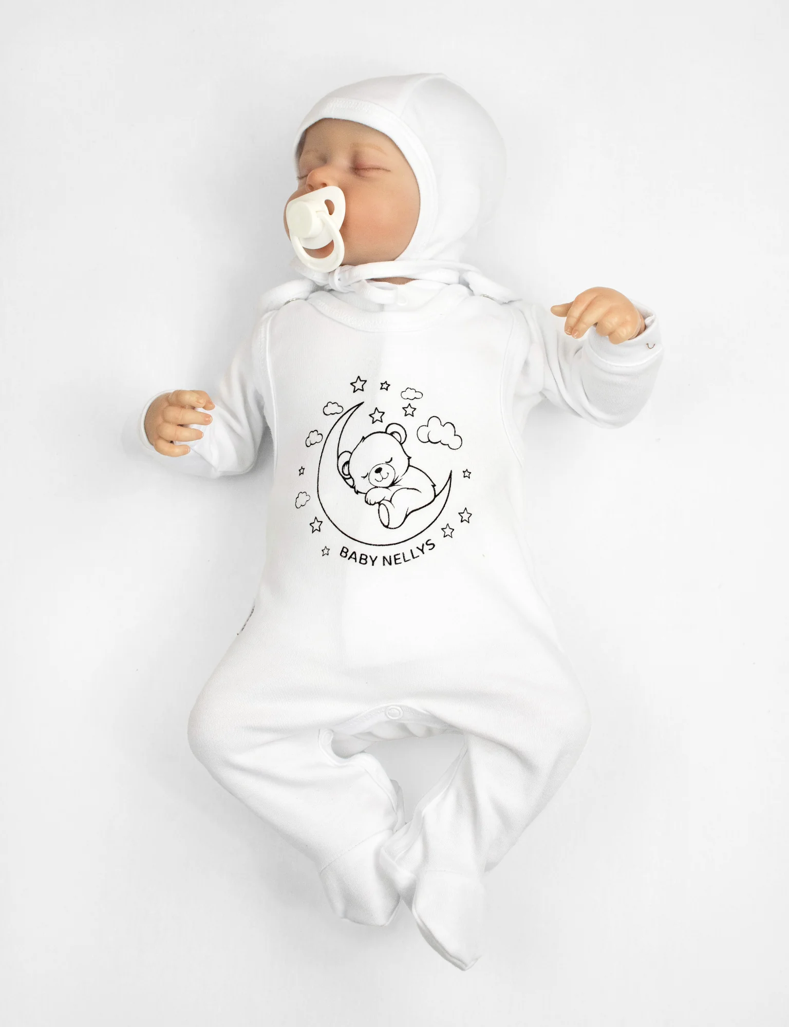 Baby Nellys Soupravička do porodnice 6D, Medvídek na měsíčku, vel. 62