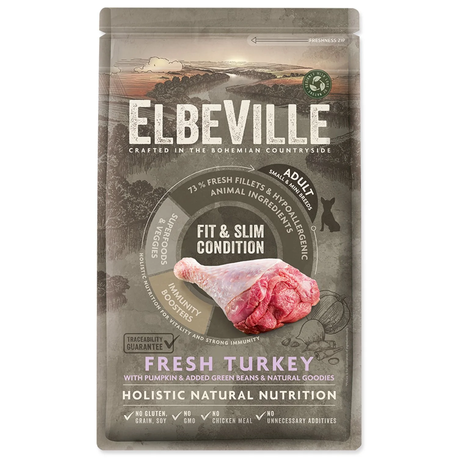 ELBEVILLE Krmivo Adult Mini Fit and Slim Condition Fresh Turkey 1,4kg
