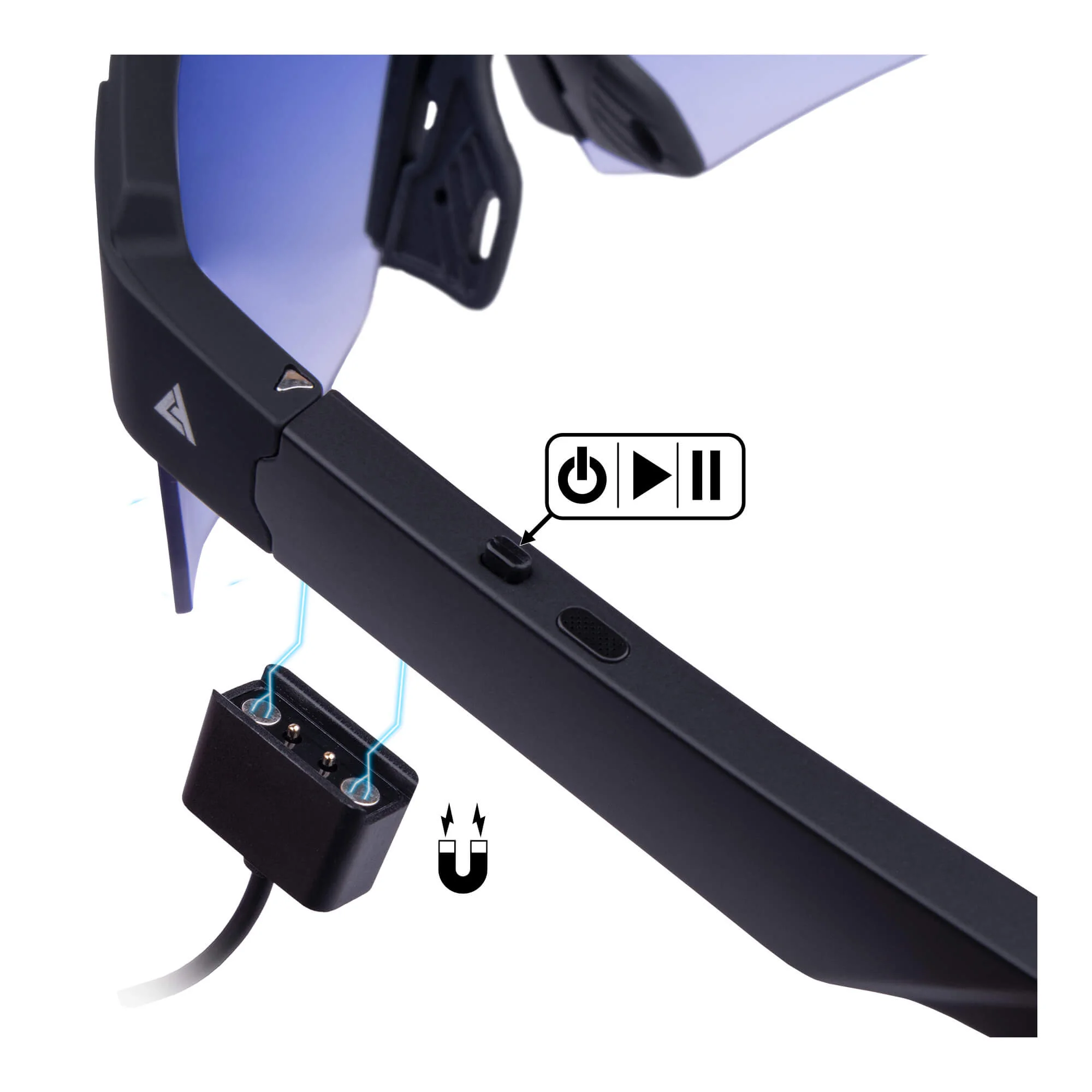 LACETO Bluetooth Sluneční brýle HYBRID BT BLUE, fotochromatické