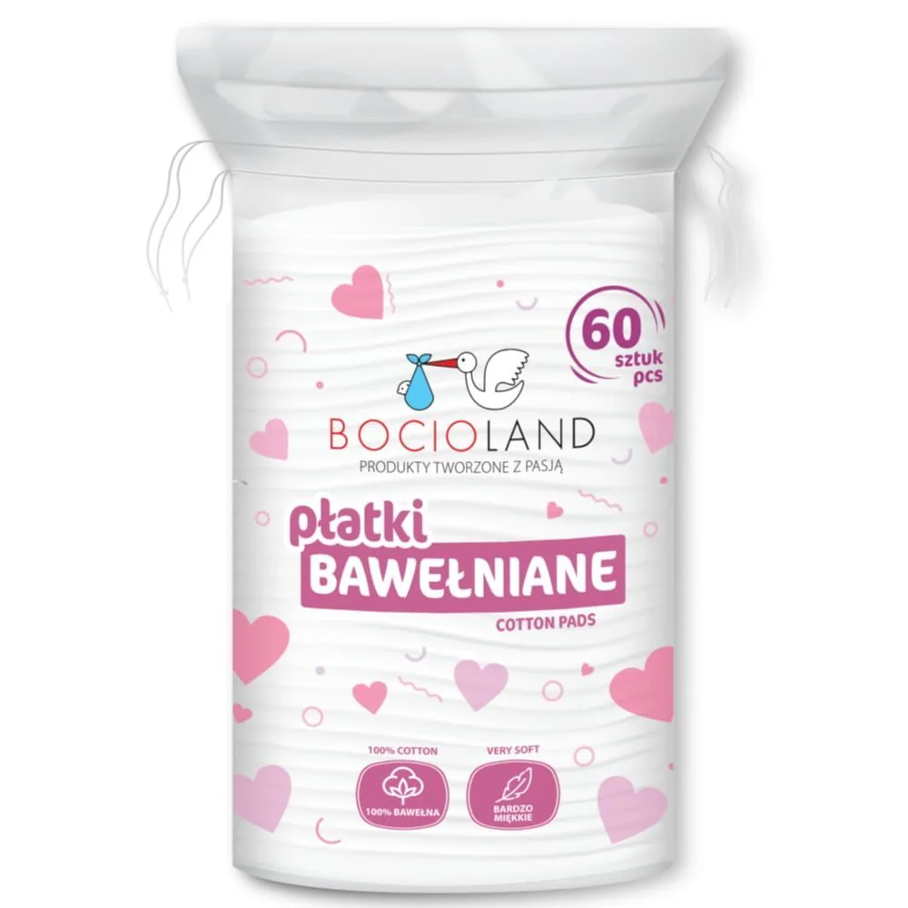 BocioLand Výhodné balení  - Vatové čistící tampony pro miminka, bavlna, 3x 60 ks