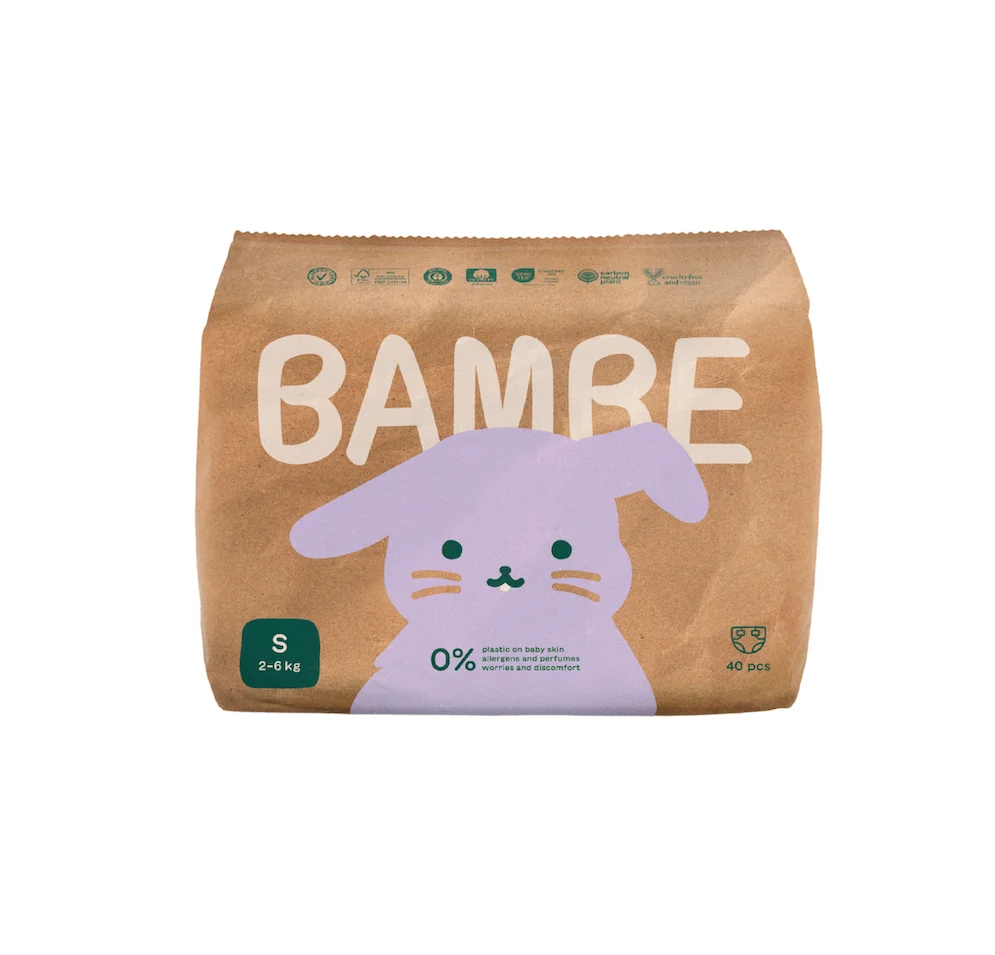 Bambe Ekologické plenky vel. S 2–6 kg 40 ks