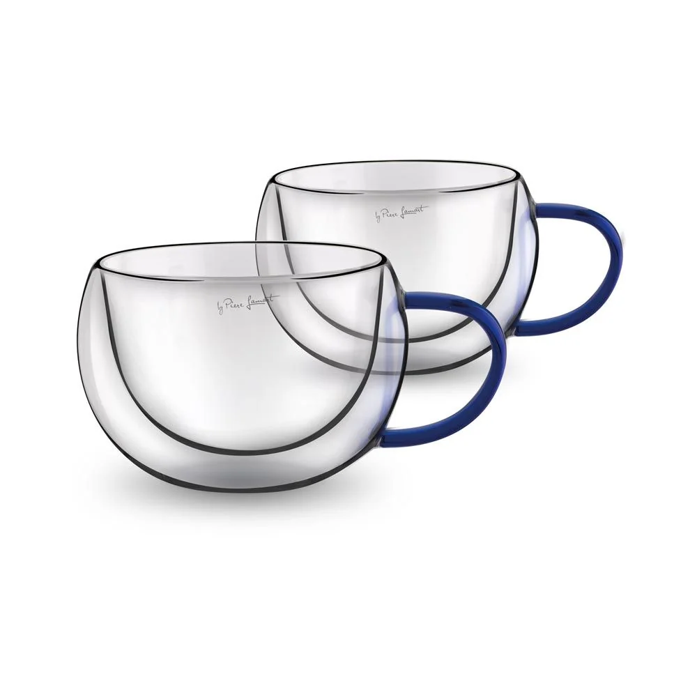 LAMART LT9113 Vaso sklenice cappuccino 270 ml 2 ks modré