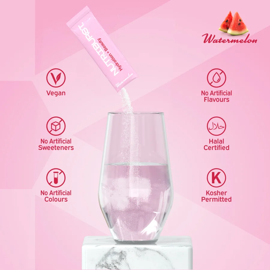 Nutriburst Elektrolyty Beauty hydratační nápoj s vitamíny 7 ks vodní meloun