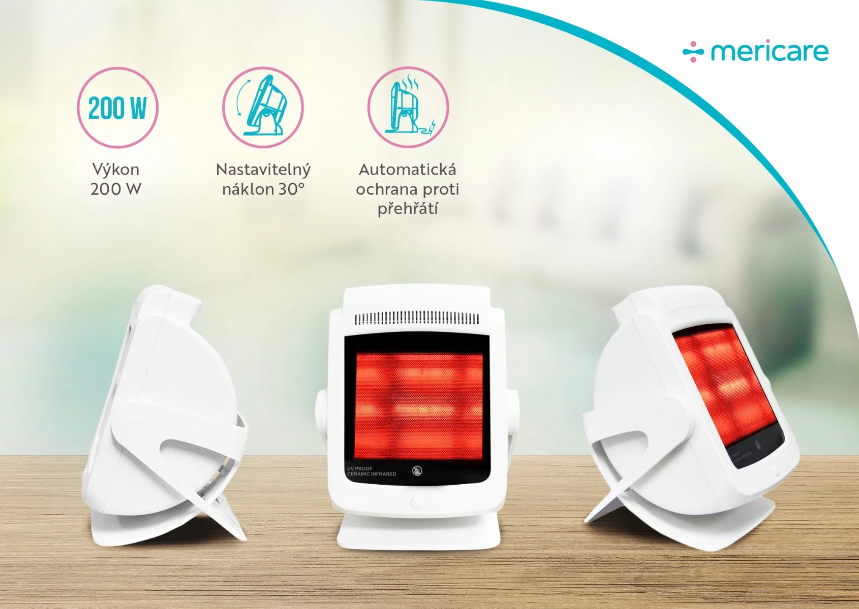Mericare AK-2012-R1 200W infračervená lampa